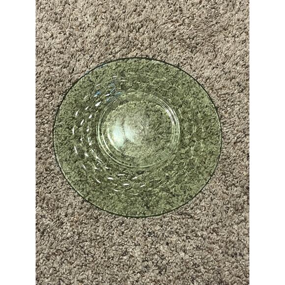 Lot 6 Green Depression Plates Uranium Glass UV Glow Honeycomb - Picture 4 of 6